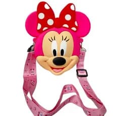 Bolsa infantil da minnie pop silicone com alça transversal regulável