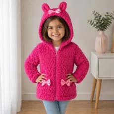 Blusa de frio Infantil Pelinho menina com Capuz Casaco Teddy Ted JAQUETA INFANTIL Roupa Frio Moletom