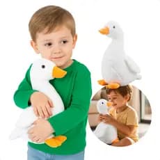 Boneco de Pelúcia Pato Branco 27cm Antialérgico Fofinho Presente dia das crianças Natal Ano Novo