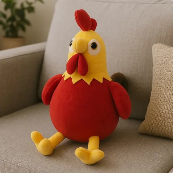Pelúcia Galo Galinha 25cm Cocoricó Antialérgico Fazendinha Infantil Presente dia das crianças Natal