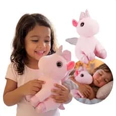 Pelúcia Infantil Unicórnio 25cm Azul Rosa Antialérgico Macio Pelúcia Presente dia das crianças Natal