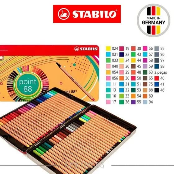 Stabilo Estojo 50x canetas ponta 0.4mm - Importado Alemanha