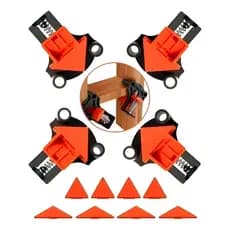 Kit 2 e 4 Grampos De Canto Aperto Angular Marcenaria 90 Graus Reformas Obras