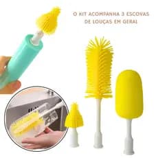 Elétrica Escova de Limpeza para Bico de Mamadeira, Garrafas, Jarras Multifuncional Giratória de Silicone 3 em1 360