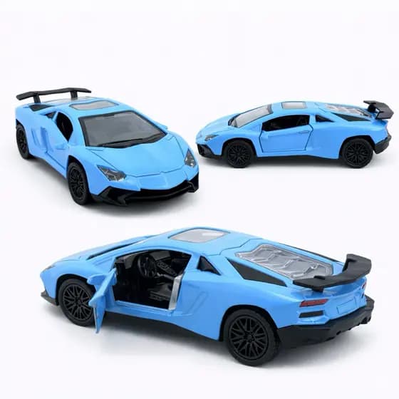 🏎️ Miniatura Lamborghini Aventador Azul Metal Abre Portas