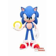 Boneco Sonic 24cm Decorativo | Miniatura Geek Colecionável | Presente
