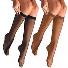 Kit 02 Pares De Meias 3/4 Fio 15 Feminina Meia Calça Fina Adulto Original Selene Ref 9040