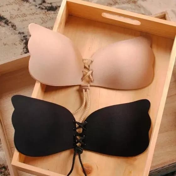 Sutiã Adesivo Invisivel Cola Levanta Seios Peito Push Up Com Amarração Frontal