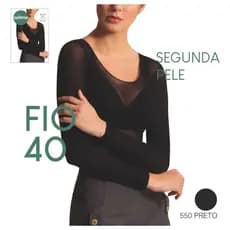 Segunda Pele Manga Longa Decotada Fio 40 Original Selene Ref 9100