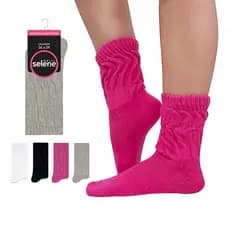 Meia Aeróbica Esportiva Algodão Cano Médio Fitness Fem Academia Treino Original Selene REF 4910