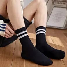 Kit Até 12 Pares De Meias Listradas Cano Alto Em Algodão Masculino Nova Era Ref 3110