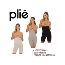 Bermuda Modeladora Alta Compressão Abdominal Pós Parto Cirúrgico Dupla Faixa Silicone Plié 50069