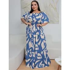 Vestido Plus Size Dobre Ciganinha Com Dobre Babado Longo ENVIO IMEDIATO