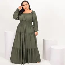 Vestido Plus Size Longo Ciganinha Manga Longa ENVIO IMEDIATO