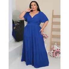 Vestido  Longo Plus Size Transpasado Na Frente Tendencia Moda Evangelica Vestido De Festa