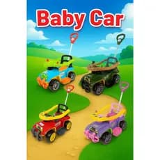 Carrinho Jip Jip Andador Com guidão direcional multicolor Quadriciclo Infantil Haste