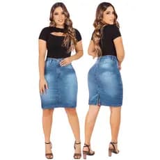 Saia Jeans Evangélica Longa Rodada Em Promoção, Perfeita Para Moda Evangélica Casual