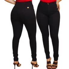 Calça Jeans Feminina Preta Empina Bumbum Cintura Alta Com Lycra Elastano Moda Premium Promoção