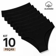 Kit Calcinha Algodão Tanga Básica Feminina Conforto Cotton Confort