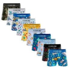 Kit Cueca Box Infantil menino 10 ou 5 Peças Confortável Cores Sortidas Personagem Forrada em algodao