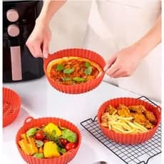 Kit 6 Formas Silicone Para Air Fryer Reutilizável Com Alça U
