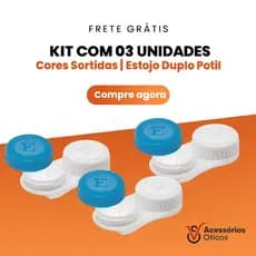 Kit 3 Estojos para Lentes de Contato Colorido – Portátil, Higiênico e Prático