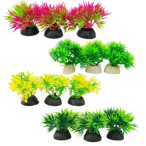Plantinha Artificial decoração mini planta para aquário
