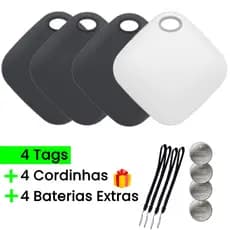 Kit 04 Rastreador Tag Inteligente iPhone + Baterias Extras