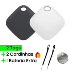 Kit 02 Rastreador Tag Inteligente para iPhone + 1 Bateria Extra