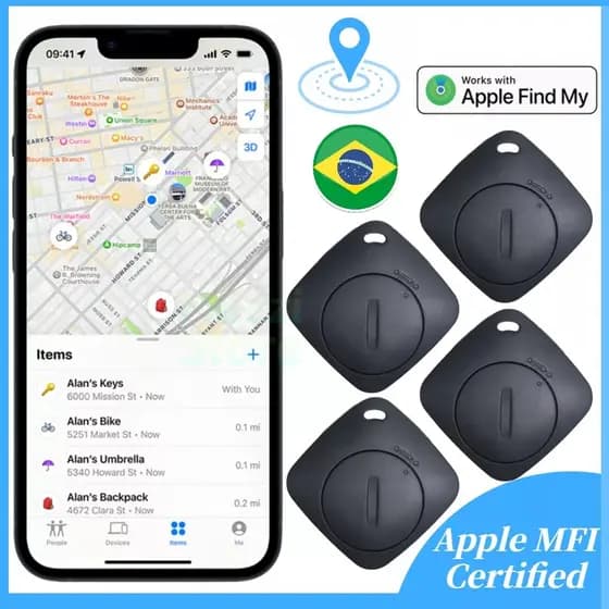 Rastreador Tag Inteligente Android iPhone Certificado Find My Distância Ilimitada GPS