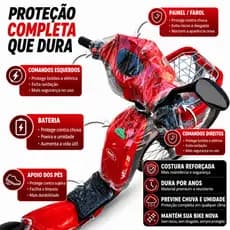 Kit Capa Protetora Chuva Completo Bicicleta Bike Elétrica Sousa Veloster Duos E-Maxx Gmt Tesla Veloxia