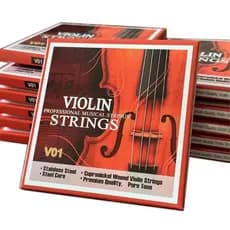 Corda de violino (G-D-A-E) - Núcleo de aço  - Calibre médio - Extremidade E para violinos 4/4 3/4 1/2 1/4