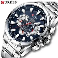 Curren 8363 Homens Relógios Aço Esporte Pulso Inoxidável Top Luxo Marca Militar Moda à prova d'água Ponteiros Luminosos