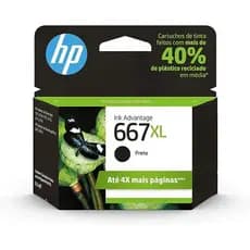 Cartucho De Tinta Hp 667 XL Preto Original 3YM79AB - 8ml - Para Impressora HP Deskjet 2376, 2776, 6476, 5076, 5276