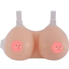 CD com alças de ombro unidas de prótese de silicone para homem fingindo roupas femininas