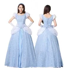 Trajes de Halloween cosplay Cinderela Cinderela Correndo Vestido de Princesa Azul Vestido de Reunião Anual