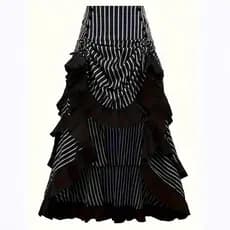 Roupas femininas europeias americanas estilo gótico saia retrô com babados saia Irregular