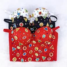 Dourado Retro colorido diamante frisado espinha de peixe espartilho exterior usar seios grandes pequeno tubo superior