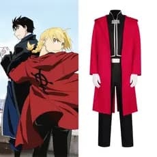 Traje de alquimista de aço traje alquimista de aço Edward conjunto completo capa vermelha cosplay traje de desempenho
