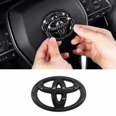 Autocolante Emblema Do Volante Carro Decalques Crachá Para Toyota Fibra De Carbono Vios Carola Desejo