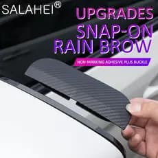 Espelho Retrovisor Automotivo Sobrancelha De Chuva , Protetor Com Textura De Fibra De Carbono Espessada Tipo Fivela