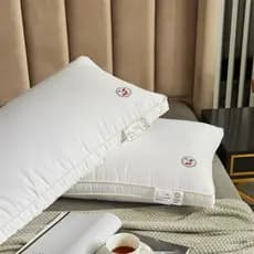 Almofada de hotel cinco estrelas ultra macia, feita de fibra de plumas de ganso branco, não propensa a deformar, proporc