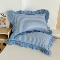 Fronhas de renda estilo princesa coreana, conjunto de duas, design simples para adultos, uso doméstico, algodão puro, ca