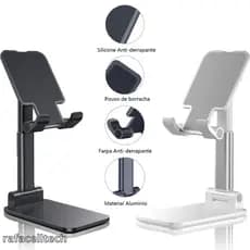 Suporte Para Celular e Tablet Dobrável Portátil Ajustável Apoio De Mesa Multifuncional