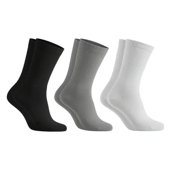 Kit com 3 Pares Meias Algodão Classic Cano Médio Dia a Dia Casual Unissex Sortida