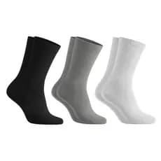 Kit com 3 Pares Meias Algodão Classic Cano Médio Dia a Dia Casual Unissex Sortida