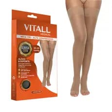Meia 7/8 Sem Ponteira Alta Compressão 20-30 mmHg Vitall Medical Varizes Cirurgia Inchaço