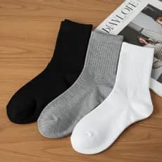 Kit 6 Pares Meias de Classic Casual Lisa Cano Médio Masculina Feminina Sortida