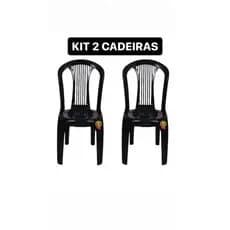 Kit 2 Cadeiras Paris Plástico Festa Bar Áreas Gourmet Cozinha