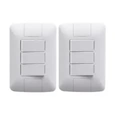 Kit 2 Conjunto Interruptor Triplo Simples Aria Tramontina